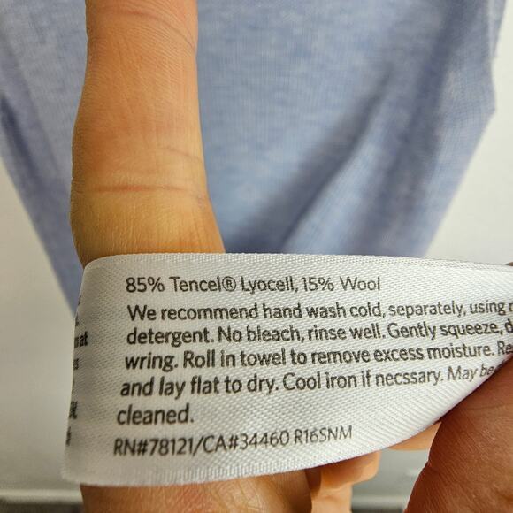 Eileen Fisher Sweater S Wool Blend Sleeveless Top Blue Lagenlook Minimalist Tank - Picture 6 of 7